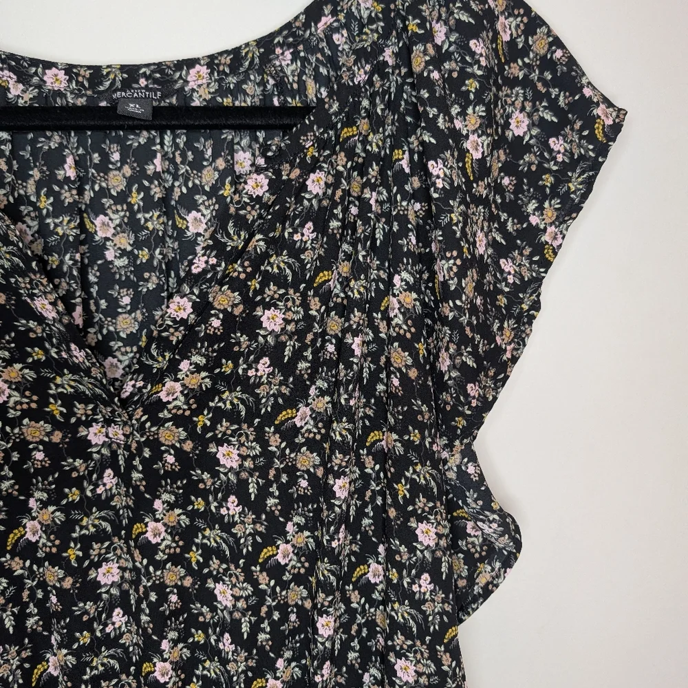 J. Crew Mercantile Black Floral Midi Dress, XL, EUC - Picture 7 of 7